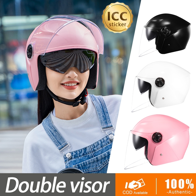 AKA Double Mirror Motorcycle Half Face Helmets Open Face Cycling