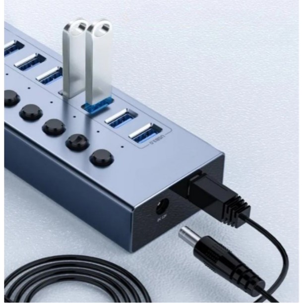 Multi USB Splitter Power Adapter Multiple Exp 3.0 Hub With Switch 7 ...