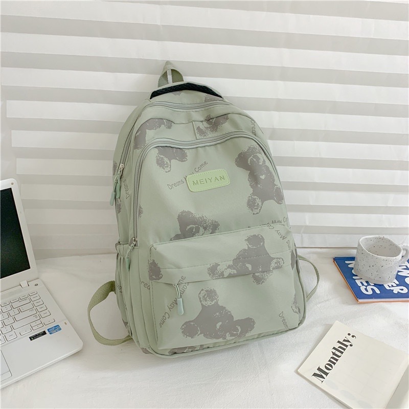 Mumu 9080 Korean Nylon School Students Back Pack Women Travel Bag Cute ...