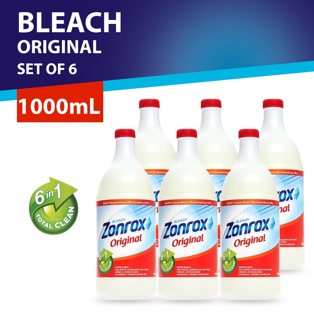 Zonrox Bleach Original (1 Liter) X6 | Shopee Philippines