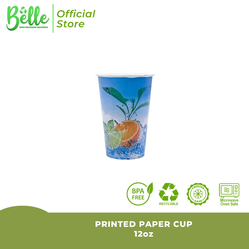Belle Printed Paper Cup, (Laminated) Juice Cups, Party Cups. 50pcs/pack ...