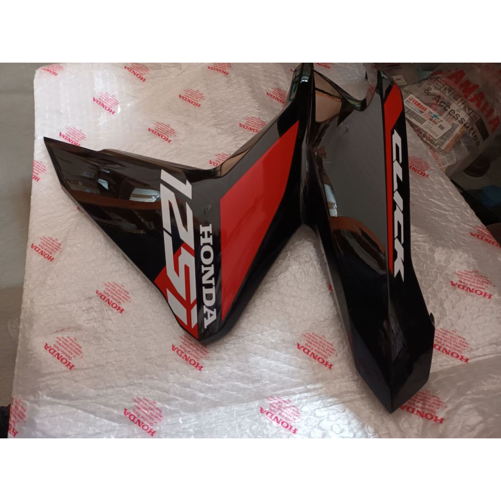 HONDA CLICK 125 V2 LEFT FRONT COVER BLACK VALLIANT RED STICKER ...