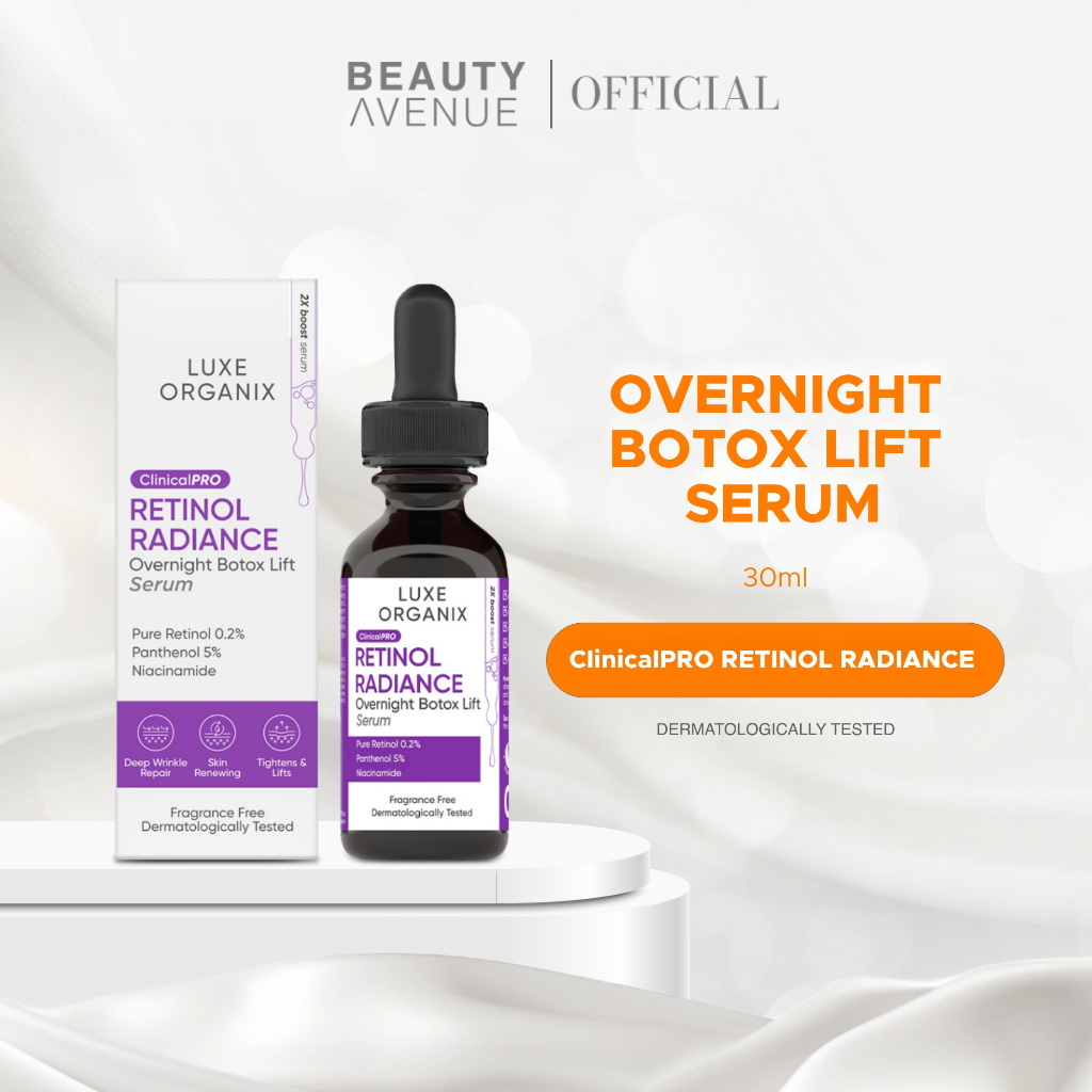 Luxe Organix ClinicalPRO Retinol Radiance Overnight Botox Lift Serum ...