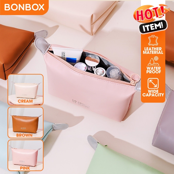 BONBOX Cosmetic Make Up Pouch Travel Kit Organizer Leather Waterproof ...