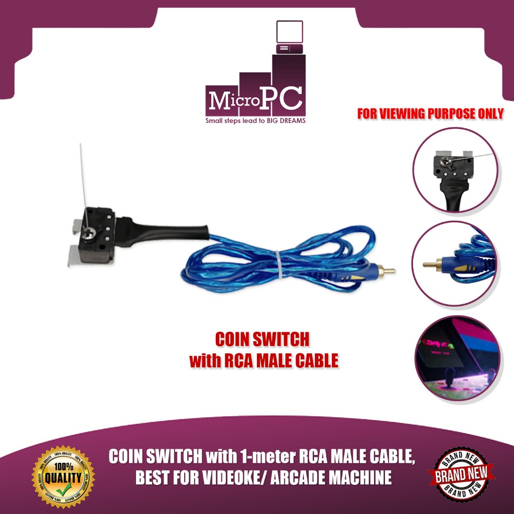 MICRO PC COIN SWITCH with 1-meter RCA MALE CABLE, BEST FOR VIDEOKE ...