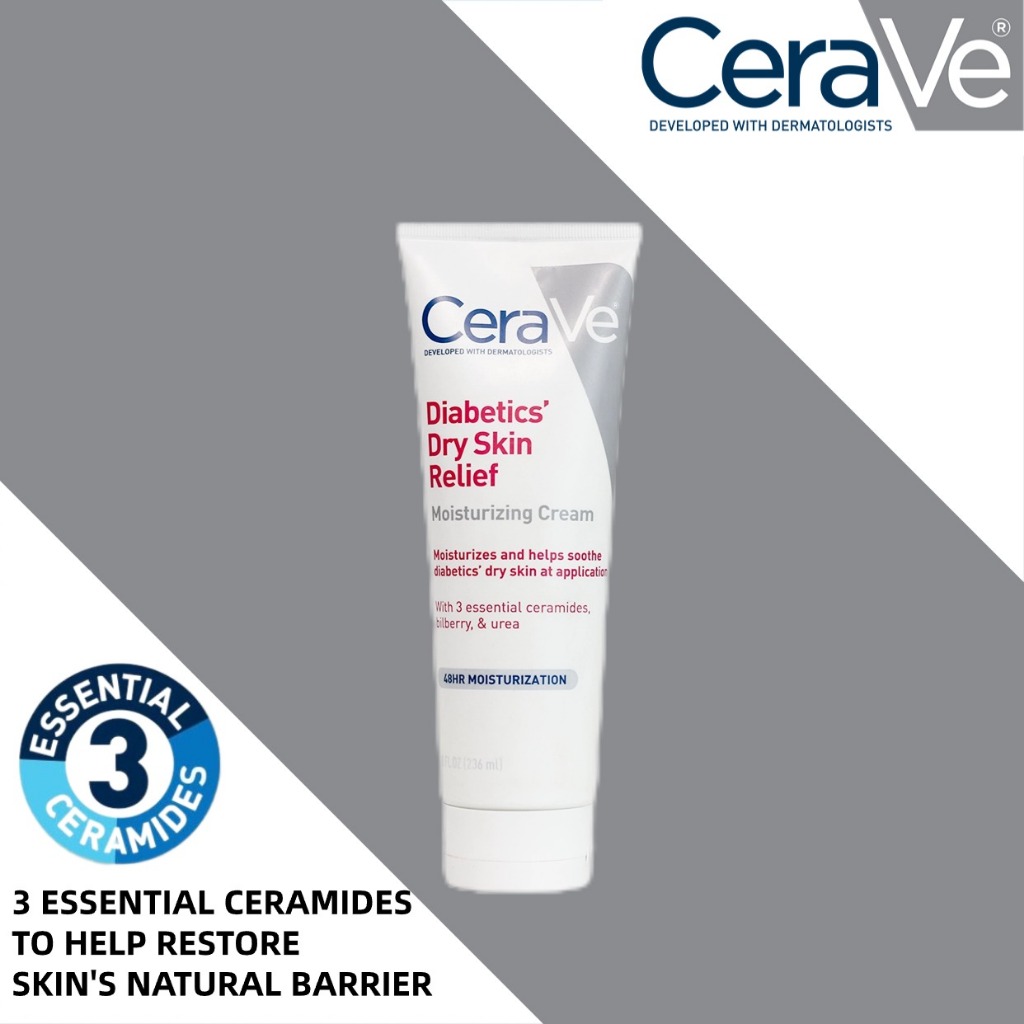CeraVe Diabetics' Dry Skin Relief Moisturizing Cream Urea Cream 8 OZ