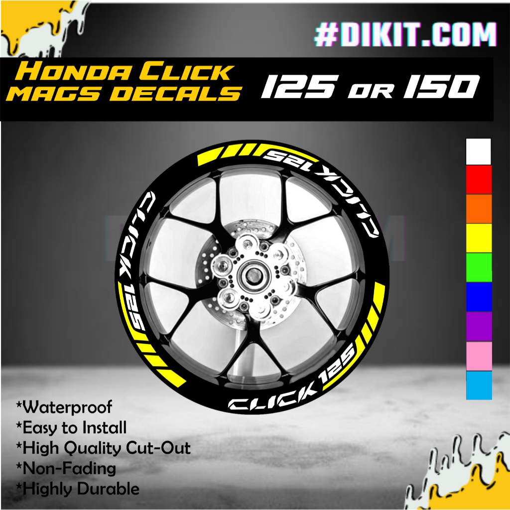 Honda Click 125/150 Mags Sticker Decals PAIR - Front and Back | Shopee ...