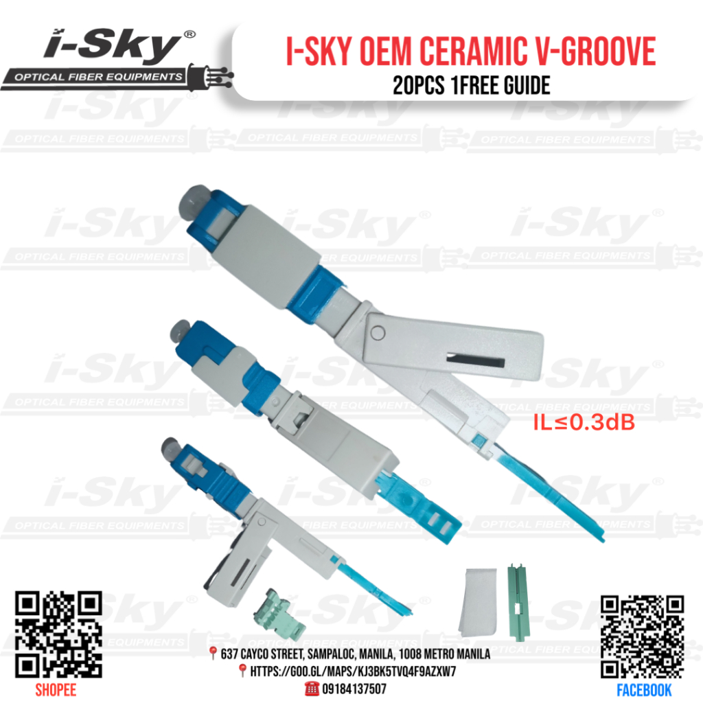 i-Sky OEM L12 SC UPC CERAMIC V-GROOVE SC CONNECTOR FAST CONNECT ...