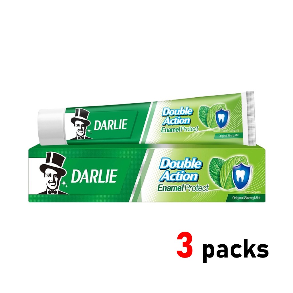 Darlie Double Action (Strong Mint) Enamel Protect Fresh + Strong Teeth ...