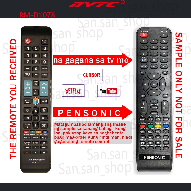 100 Universal remote control for pensonic smart tv remote na gagana sa