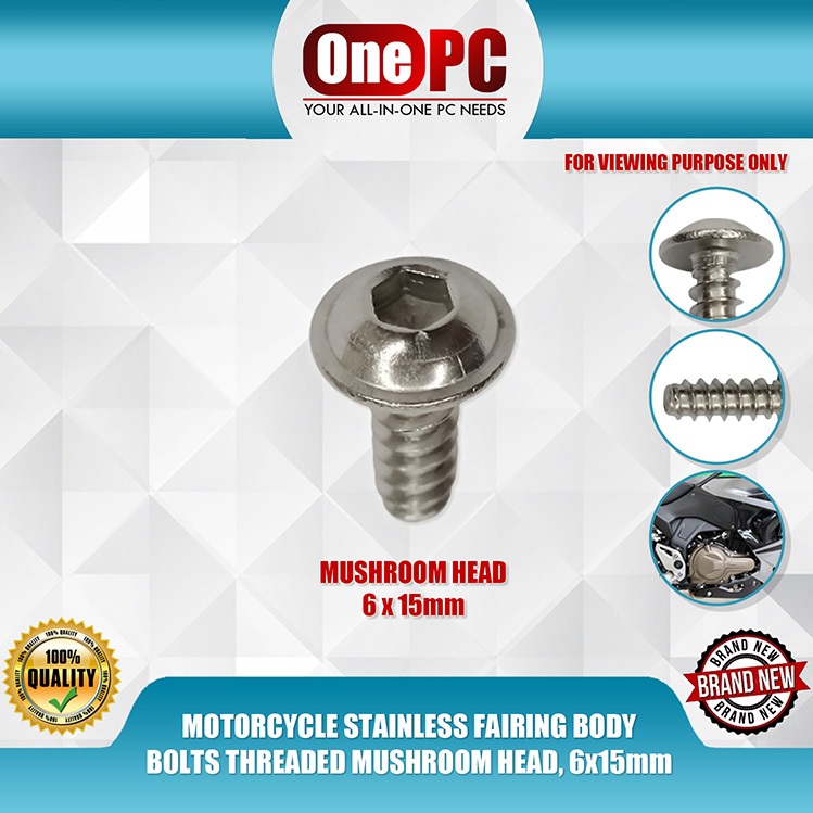 thumbnail image 2 of M6 X 25mm Stainless Steel Mushroom Button Head Bolts – 10 Pack – Fairing Bolts For Suzuki 2 of 5