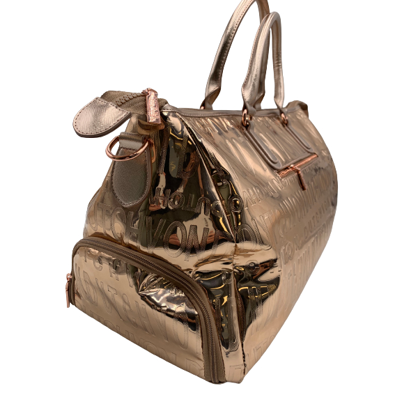 ROSE GOLD REFLECTIVE OVERNIGHT BAG Shopee Philippines