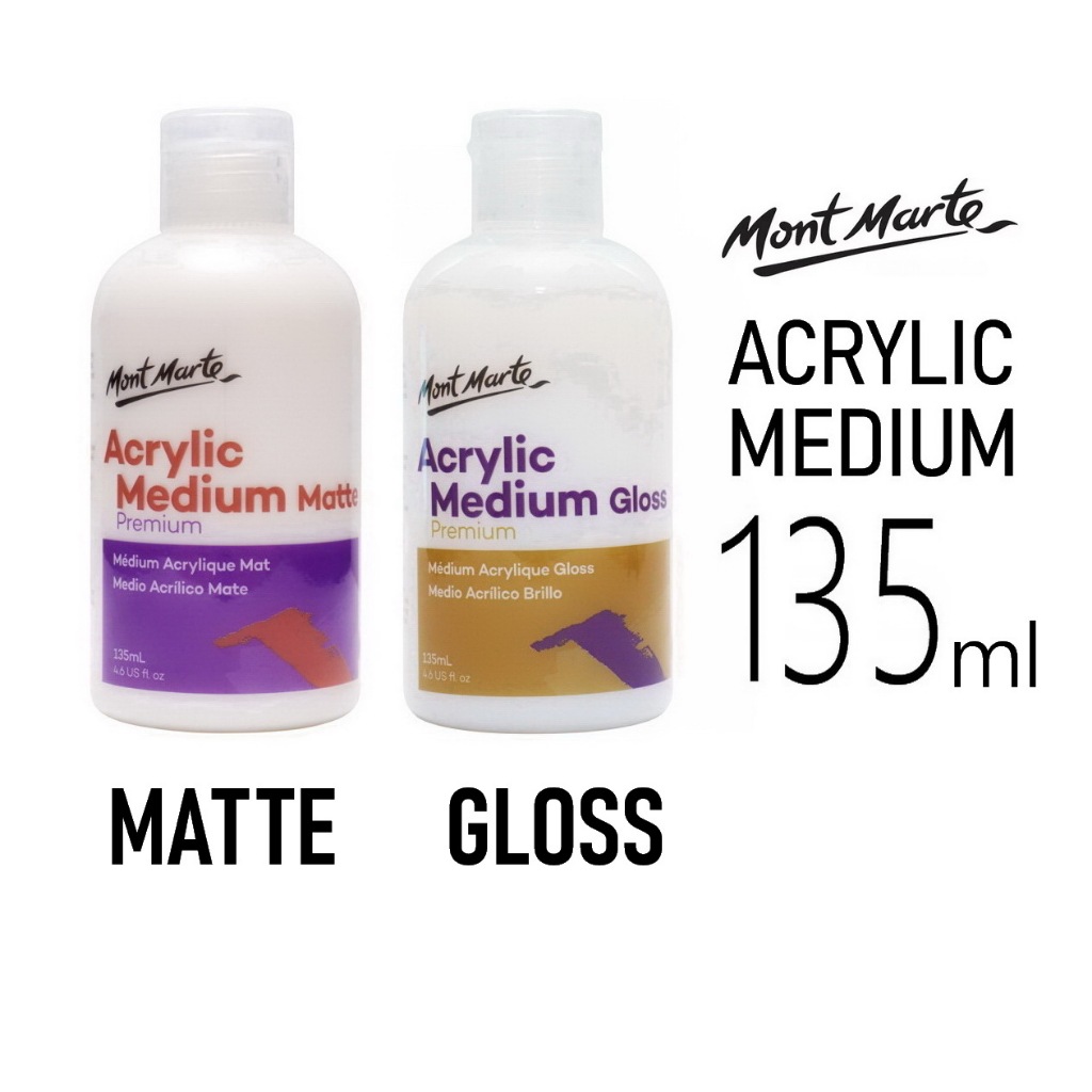 MONT MARTE Premium Acrylic Medium MATTE or GLOSS 135ml (4.6oz.) bottle