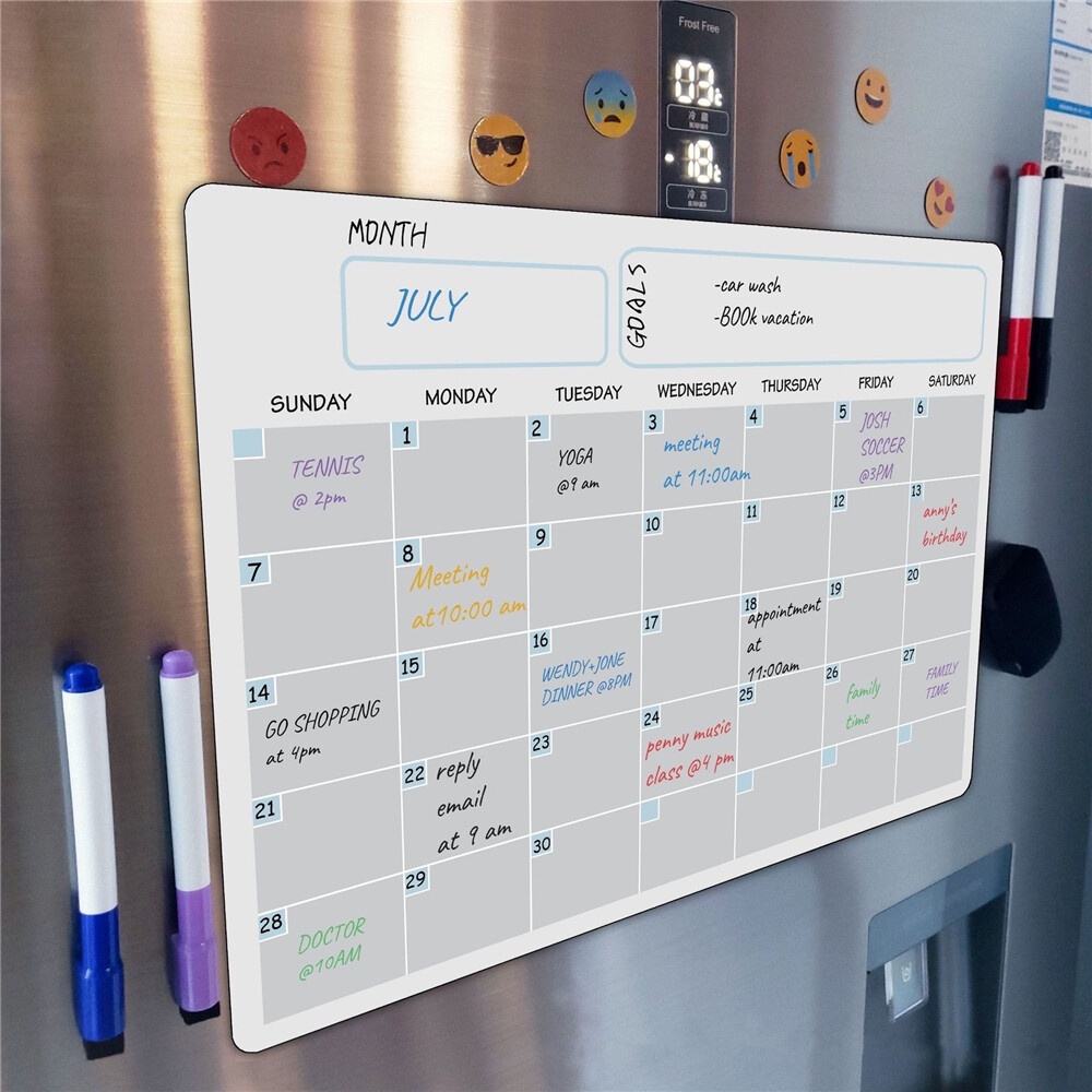 A3 Erasable Month Planner Magnetic Calendar INS Fridge Post Message ...