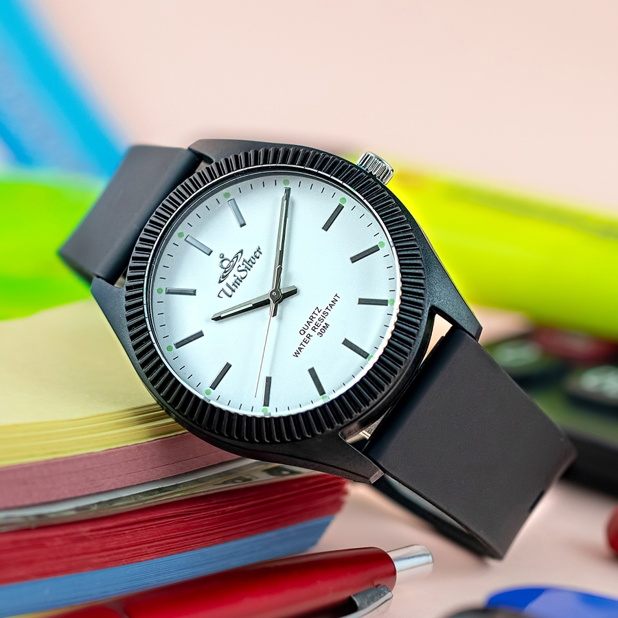 UniSilver TIME Unisex Black Analog Rubber Watch KW4408 1001 Shopee Philippines