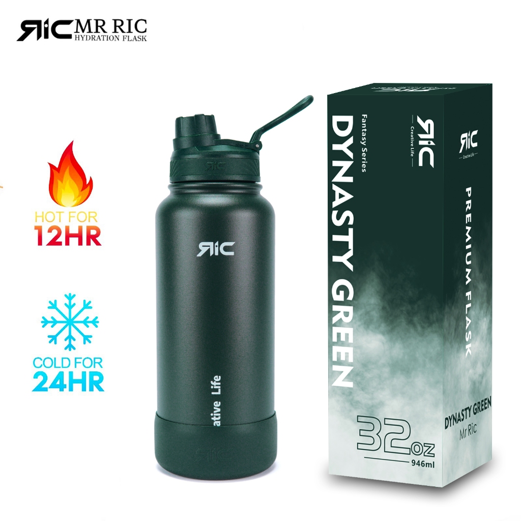Mr Ric Hydration Flask w/ Free Silicone Boot Insulation Stainless Steel ...