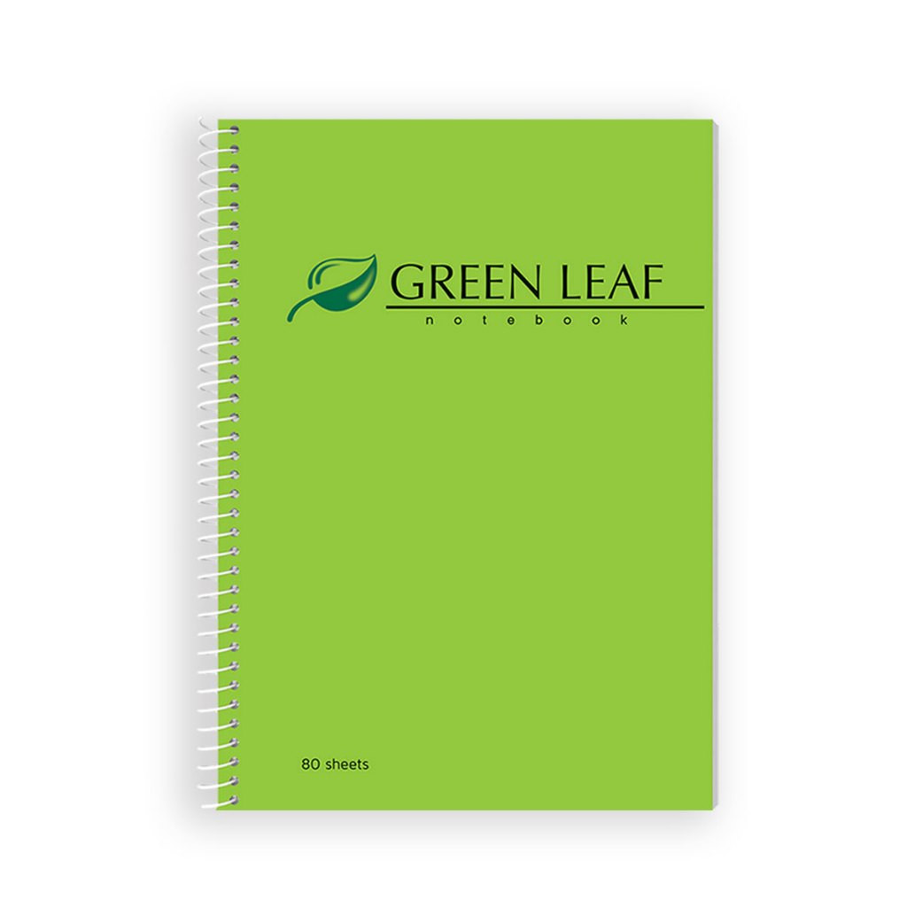 1 Pc Avanti Spiral 5x7 Green Leaf Side Spring Notebook 80 Leaves (12 ...