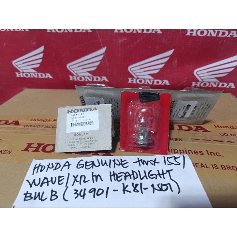 Honda Genuine TMX 155/Wave/XRM Headlight Bulb (34901-K81-N01) | Shopee ...