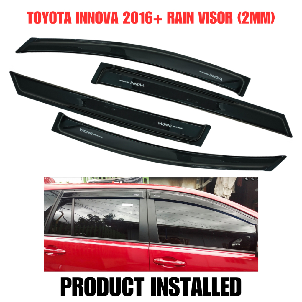 CAOS RAIN VISOR TOYOTA INNOVA 2016+ (BLACK) THICKNESS (2MM) (10211 ...