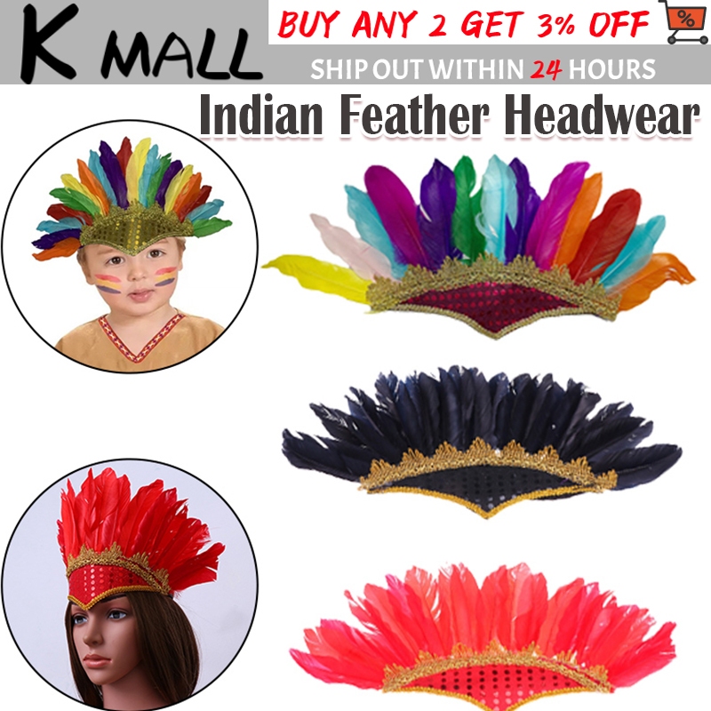 【PH local】Indian Headdress Hat Costumes Carnival Cosplay Indian ...