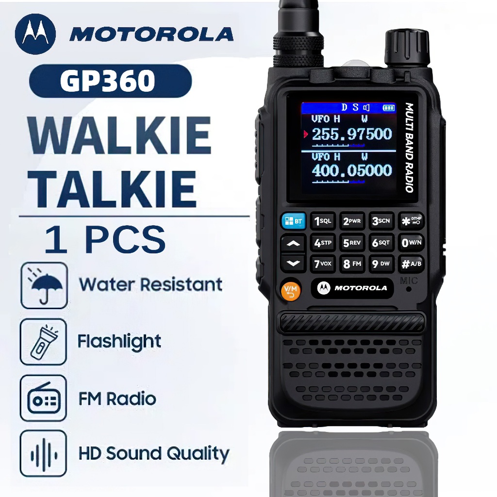20KM Motorola GP360 radio walkie talkie long range 10W 4800mAh Type c ...