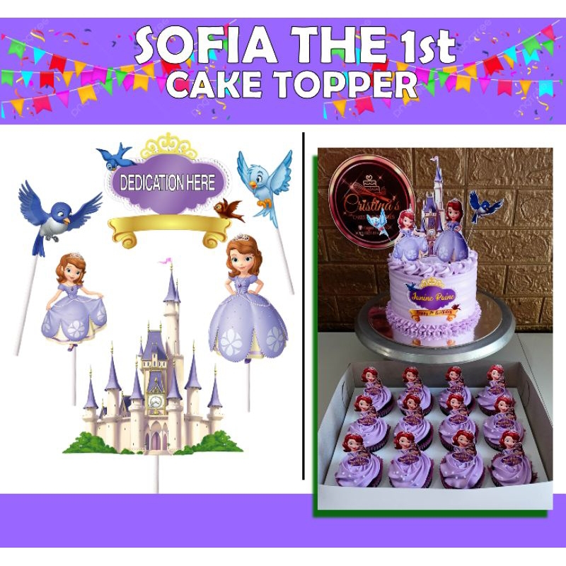 sofia the first cake and cupcake topper ( machine cut,waterproof ...