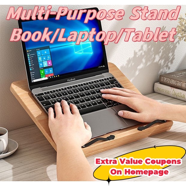 Adjustment Laptop Board Solid Wood Reading Stand Multi-Function Stand ...