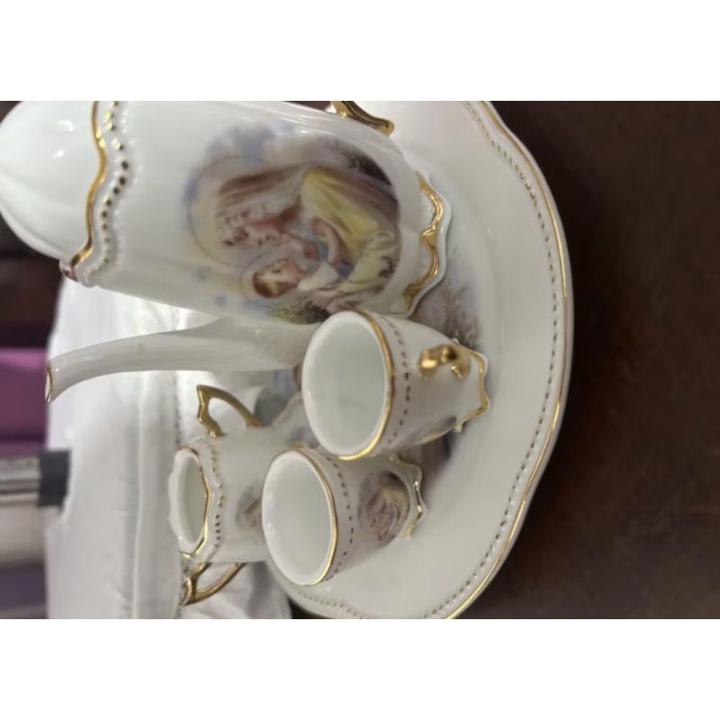 MINI 10PCS PORCELAIN TEA SET FINCH BIRD DESIGN FOR DISPLAY ONLY ...