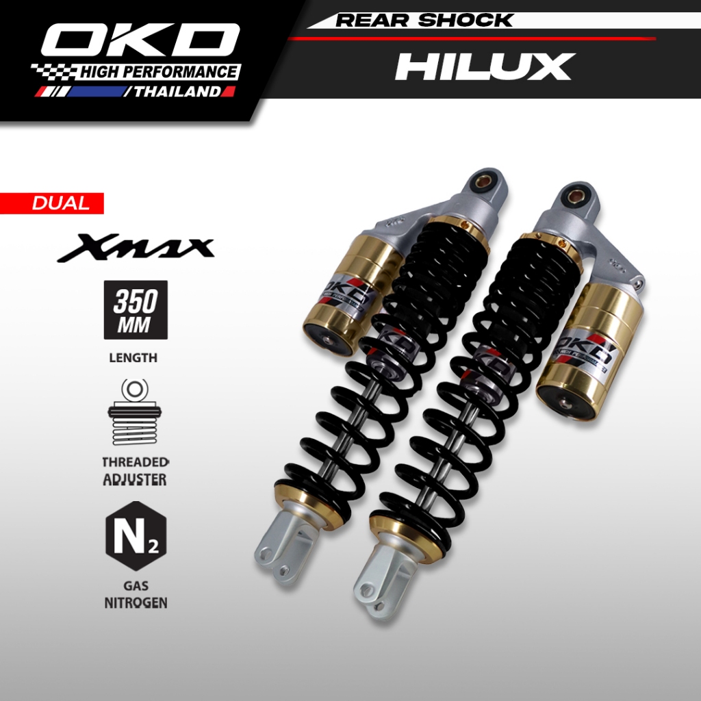 OKD Hilux Model Dual Rear Shock with Canister for Yamaha Xmax 350mm ...