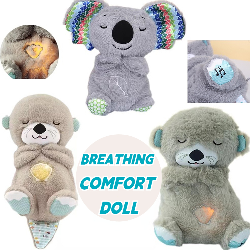 breathing otter Teddy bear breathing stuffed toy glowing lullaby ...