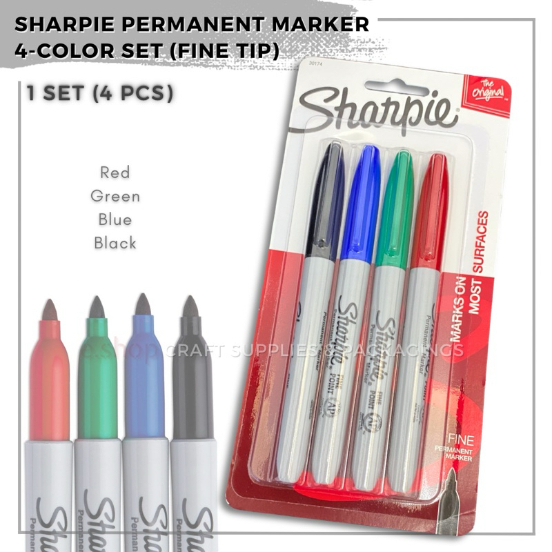 SHARPIE 4 Color Set Fine Point Permanent Marker | Shopee Philippines