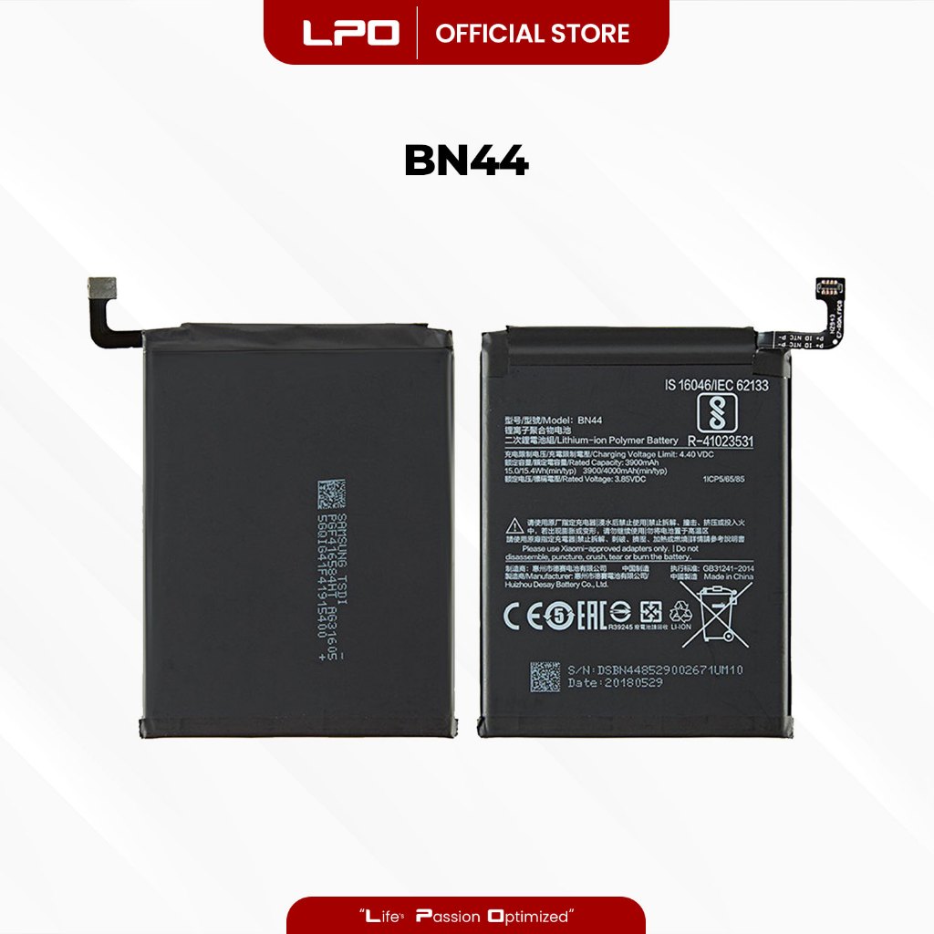 LPO Cellphone Battery BN44 4000mAh Compatible With Xiaomi Redmi  Plus, Redmi Note 201
