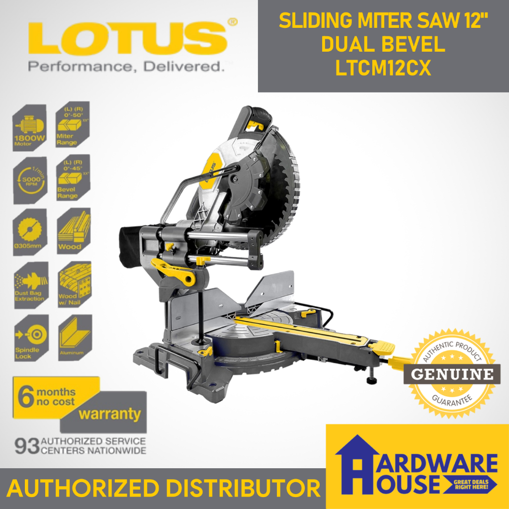 ORIGINAL LOTUS Sliding Compound Miter Saw 12