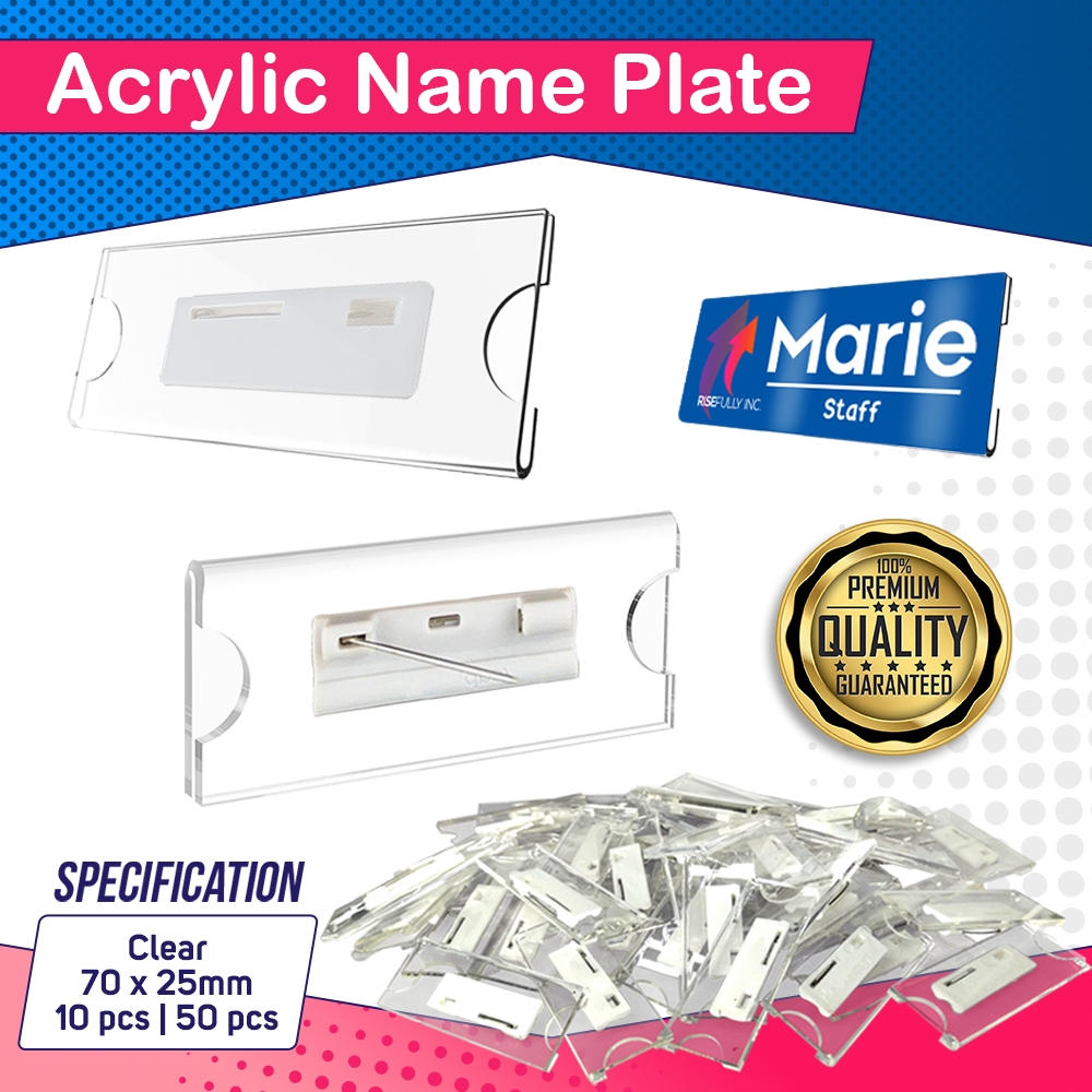 Insertable BLANK Acrylic NAMEPLATE (70×25mm) | Shopee Philippines