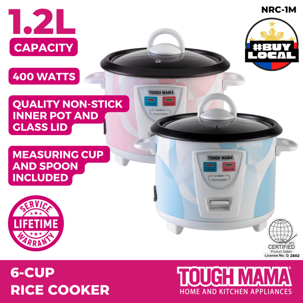 Tough Mama NRC-1M Straight Type Automatic Rice Cooker Non-stick 1.2L ...