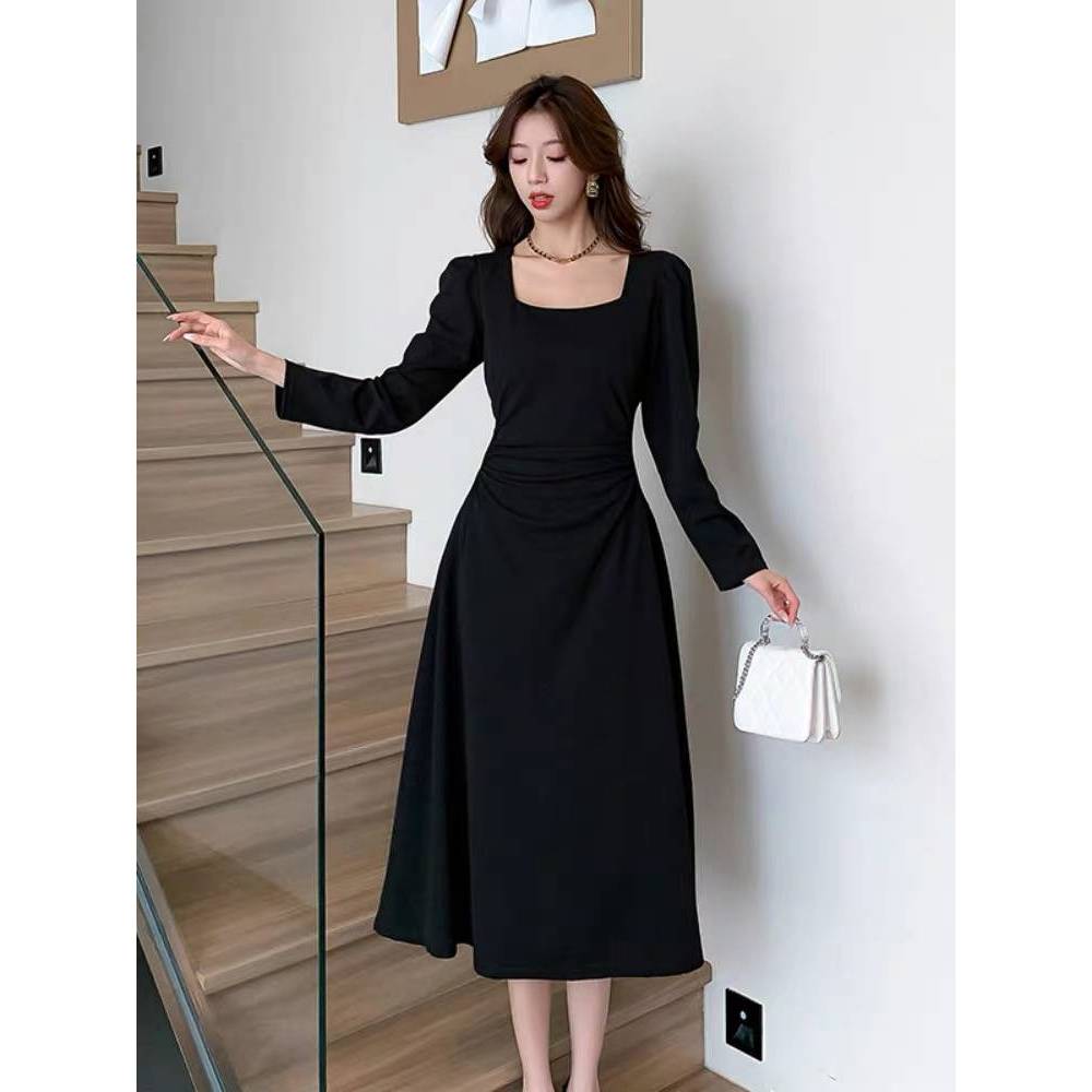 black dress shopee sexy long black fitted dress elegant plus size for woman casual Hallowmas  dress for masquerade ball
