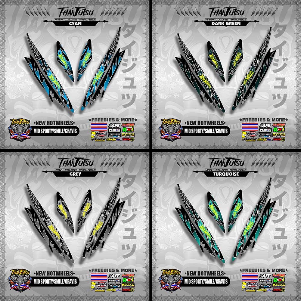MIO SPORTY / SMILE / GRAVIS DECALS ( NEW HOTWHEELS )【ThaijutsuStickers ...