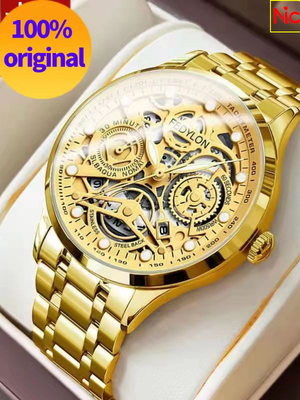 Gift In stock Swiss Watch 100 Original FEDYLON Luxury Gold Waterproof Quartz Stainless Original Shopee Philippines