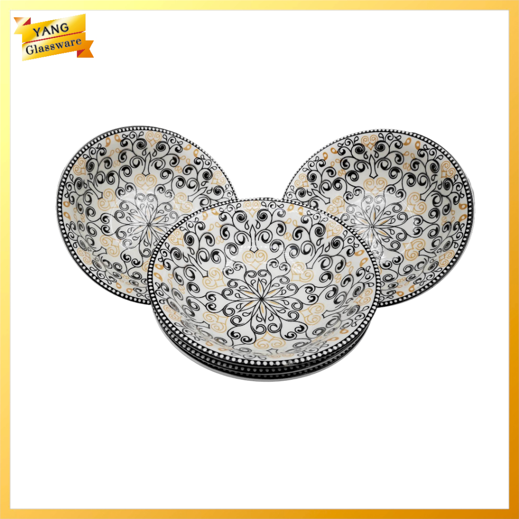 1PC High Quality Dinner Plate Ceramic Plate Deep Rice Plate DINNER ...