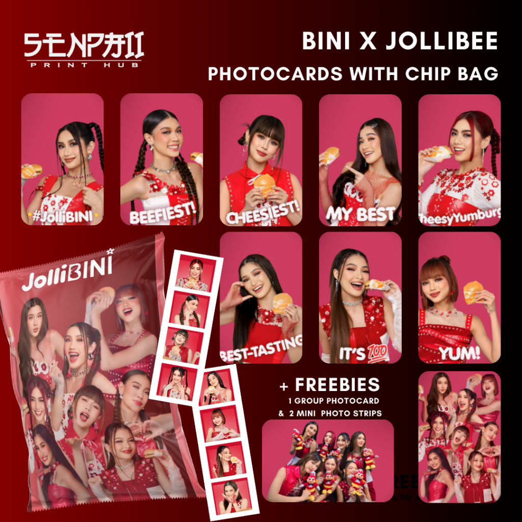 BINI X JOLLIBEE: JOLLIBINI PHOTOCARDS with CHIP BAG | Shopee Philippines