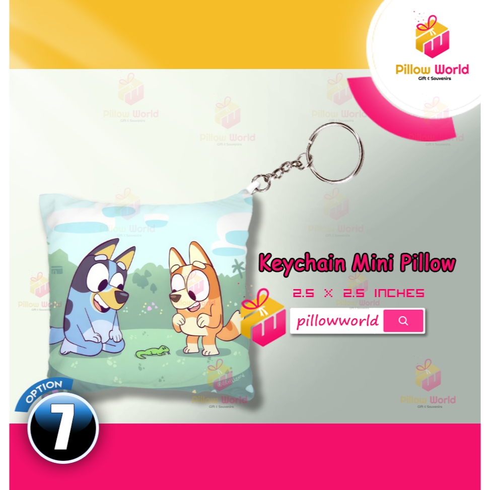 Bluey_11 Cute Mini Pillow Key chain 2.5 x 2.5 inches With Free ...