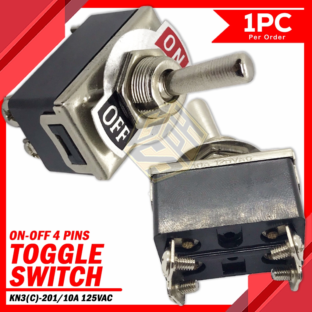 Toggle Switch 4 Pins ON-OFF 10A 125VAC Big Size Heavy Duty | Shopee ...