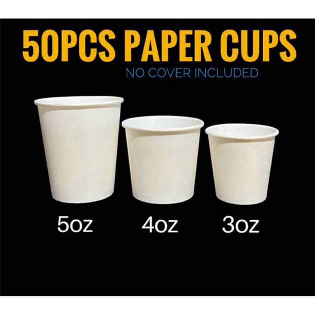 50pcs Paper Cup 3oz 4oz 5oz 6.5oz 8oz 10oz party use disposable cups ...
