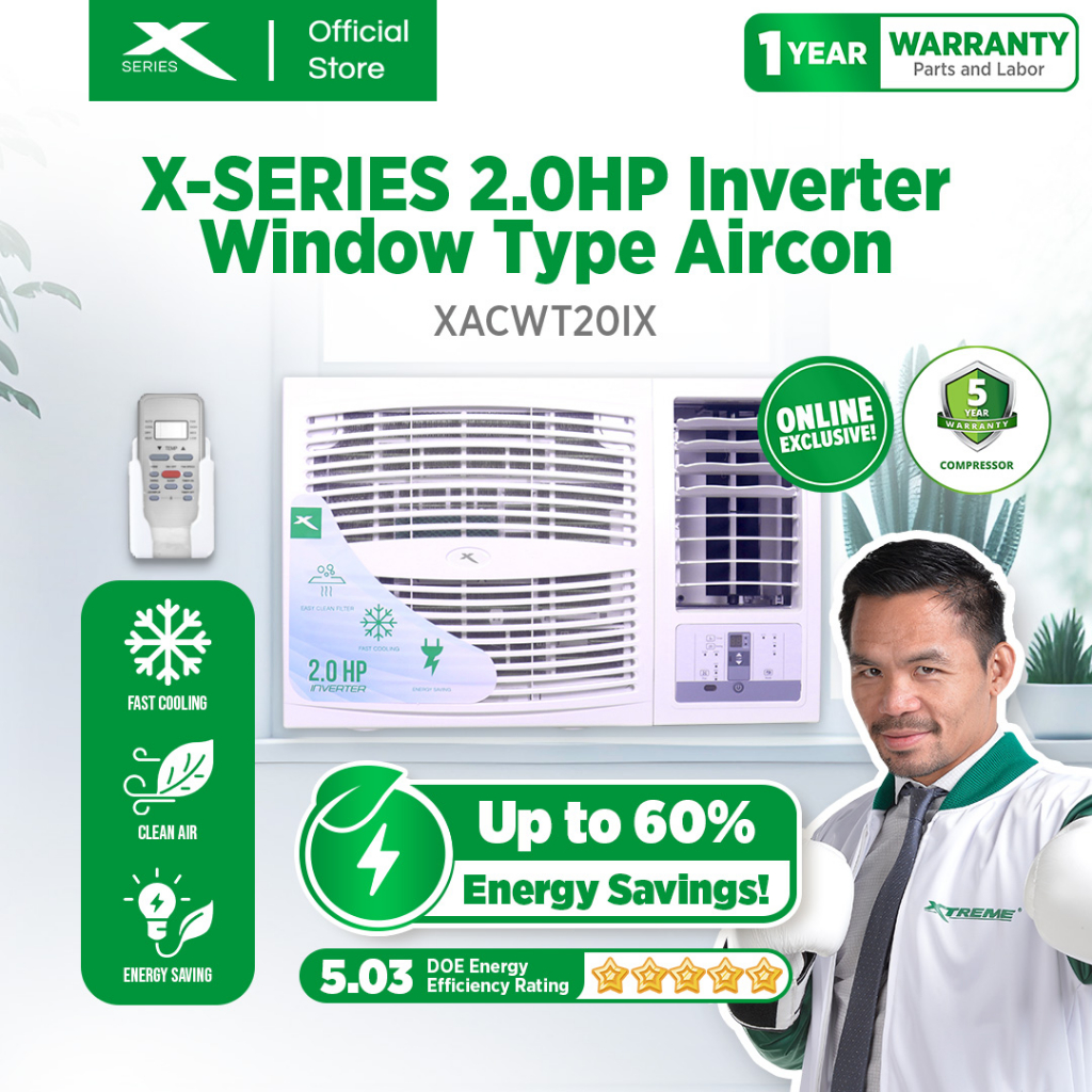 X-SERIES 2 HP INVERTER Window Type Air Conditioner with Remote Control ...