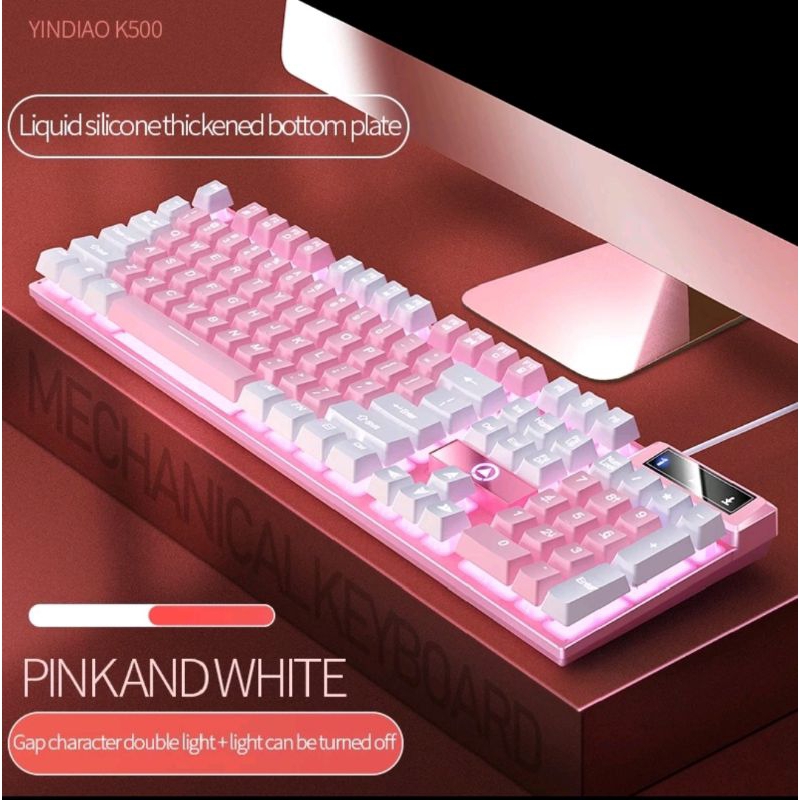 Gaming Keyboard Mechanical Feels Two Colors Wired Keyboard | Shopee ...
