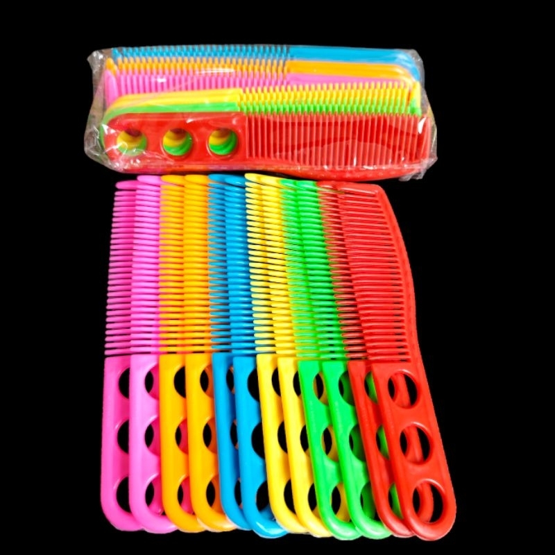 12 PIECES HAIR PLASTIC COMB (ASSORTED COLOR) | Shopee Philippines