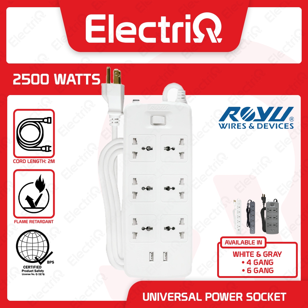 Extension Leads With Surge Protection & RCD - 1m To 15m Travel Adaptors 1-6 Gang 4 thumbnail image