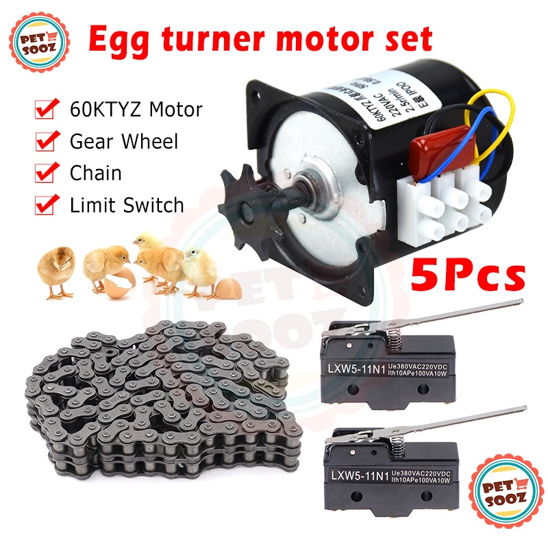 60 KTYZ 220V Egg turner motor with Gear Chain for egg incubator parts ...