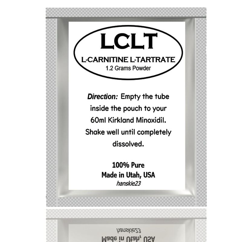 LCLT (L-Carnitine L-Tartrate) 1.2 Grams Booster for Liquid Minoxidil 60mL  Hair Beard Grow