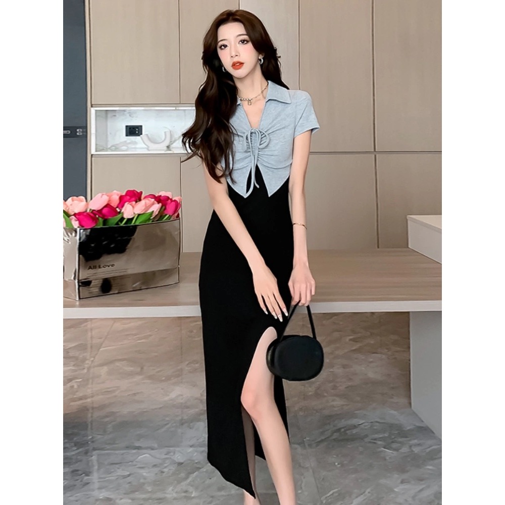 summer green dress for woman casual korean mini sexy bodycon dress with slit fitted party dress xs Shopee Philippines